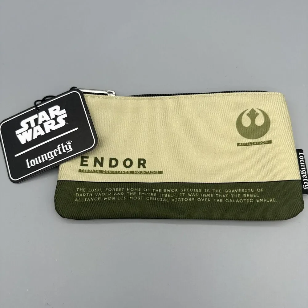 Loungefly Disney Star Wars Endor Zipper Pouch Cosmetic/Coin Bag NWT 💚
